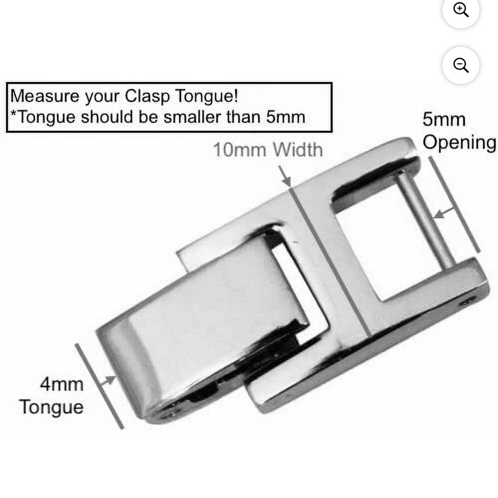 SILVER STAINLESS STEEL FOLD OVER CLASP WOMENS WATCH BRACELET EXTENDER LINK